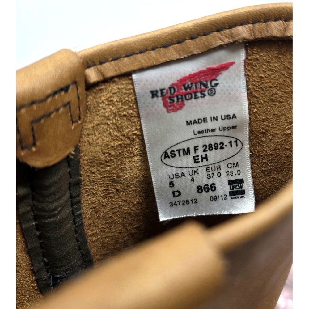 Red Wing Pecos 866 Pull On Leather Work Boot US 5 | EU 37 Made in USA Brown NEW - Picture 13 of 16